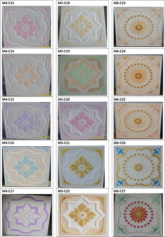 POP Designs and Customized Colored Calcium Silicate Board Colorful Gypsum Ceilings(图5)