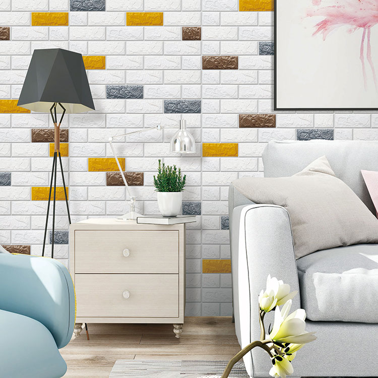 PE Wall Panels 3d Brick Wallpaper 3d Foam Wall Stickers for Home Decoration(图1)