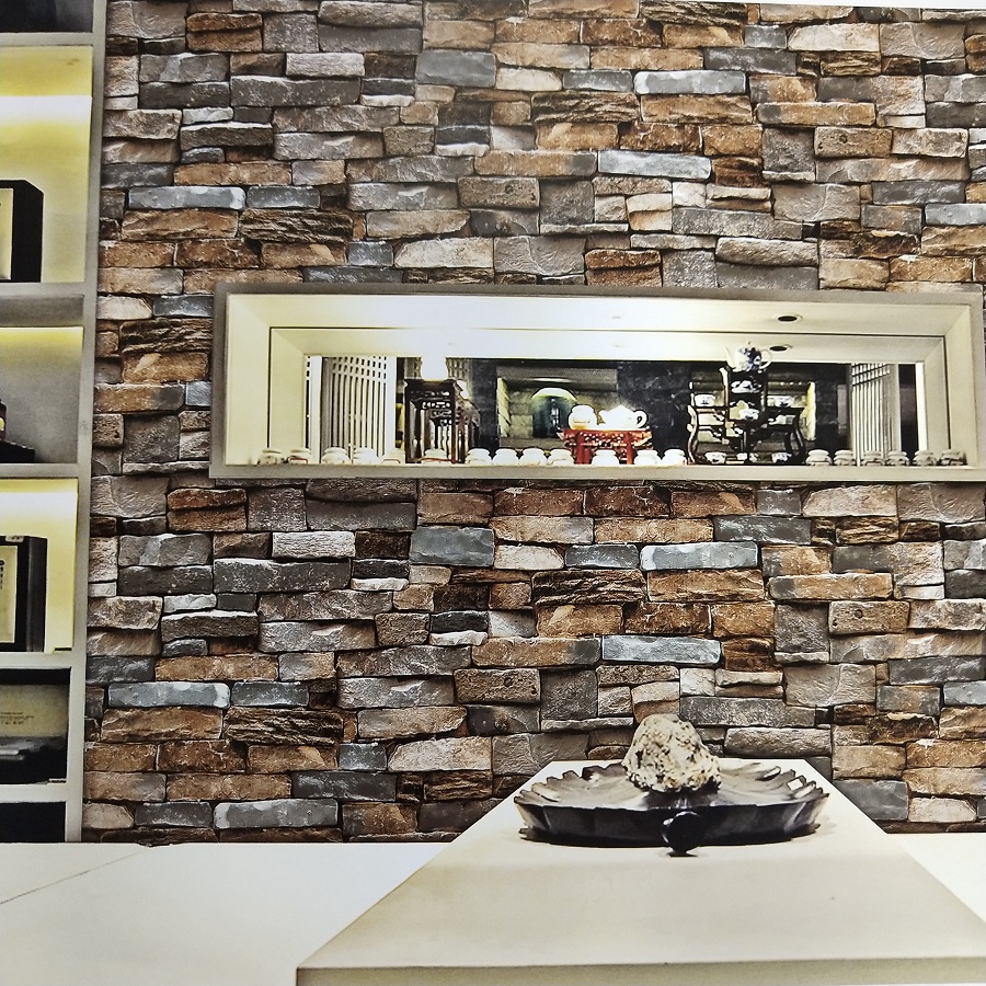 retro three-dimensional thick brick block kitchen restaurant mural wallpaper(图6)
