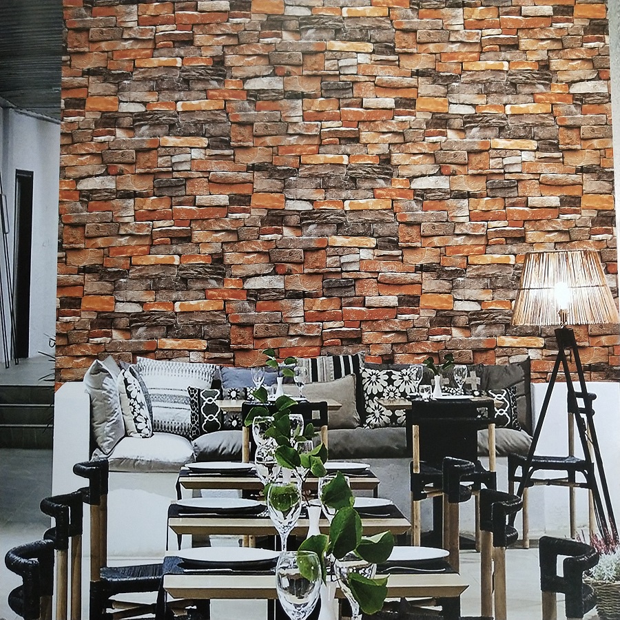 retro three-dimensional thick brick block kitchen restaurant mural wallpaper(图5)